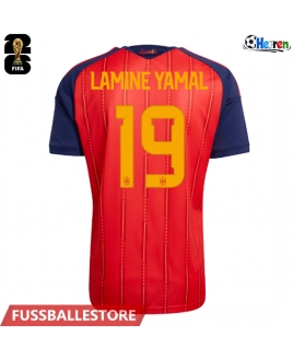 Günstige Spanien Lamine Yamal #19 Heimtrikot WM 2026 Kurzarm